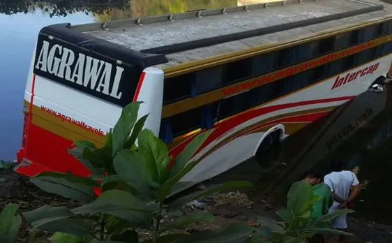 16 injured after private bus falls into river in Gujarat