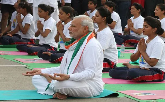 PM Modi participates in yoga session with top cops in Hyderabad
