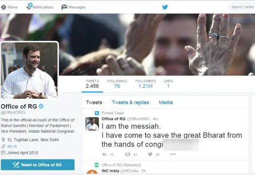 Rahul Gandhi's twitter account hacked, expletives-laden tweets posted; Cong cries conspiracy