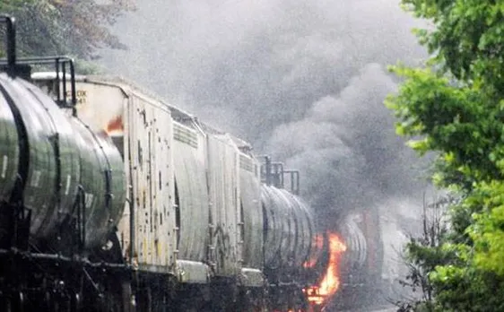Video | Goods train engine catches fire in Gujarat, traffic on Surat-Ahmedabad route affected