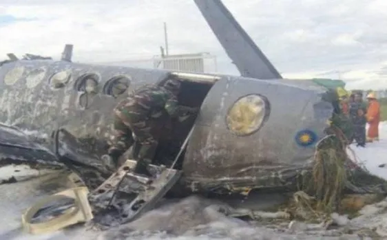 Malaysia military plane crashes at air base