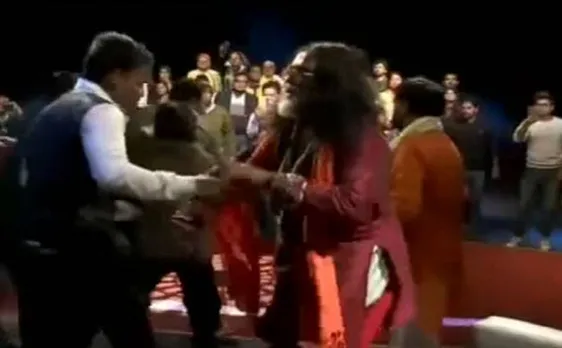 Videos | Ex-Bigg Boss 10 contestant Swami Om indulges in scuffle, faces protests in studio 