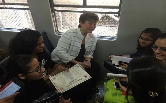 World Bank CEO Kristalina Georgieva travels in Mumbai local train, interacts with commuters