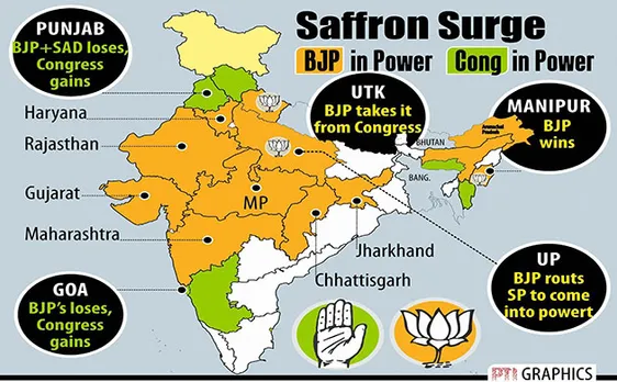 Modi's BJP blooms in Uttar Pradesh, Uttarakhand, Manipur as saffron surge sweeps nation
