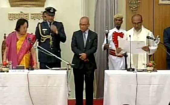 N Biren Singh takes oath as Chief Minister of Manipur in Imphal; BJP president Amit Shah extends wishes