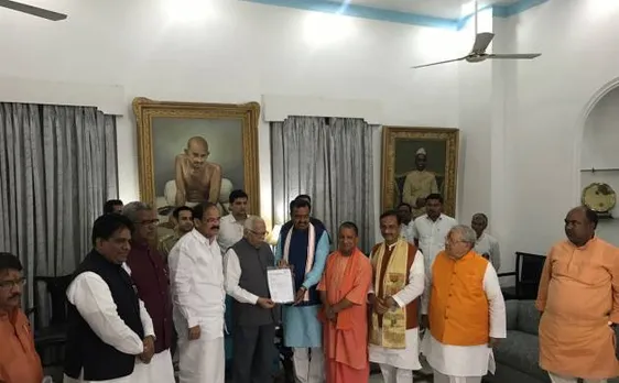 Yogi Adityanath meets UP Guv to stake claim at UP Govt; to be sworn in as CM at 2:15 PM on Sunday