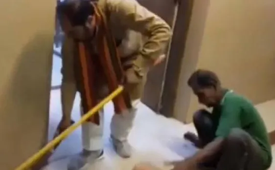Watch Viral Video | Yogi Adityanath effect: UP minister Upendra Tewari cleans office, corridor with broom