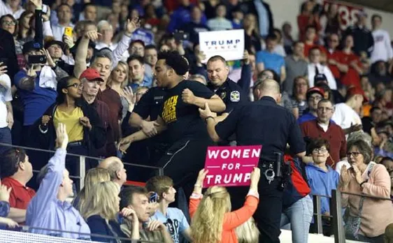 Scuffle breaks out at pro-Trump rally in California