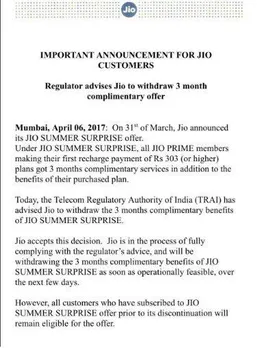 Reliance Jio withdraws Summer Surprise offer, but you may be able to enjoy benefits| Here's how