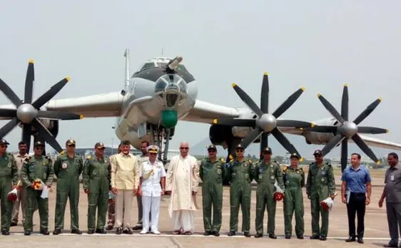 Andhra Pradesh CM receives decommsissioned TU-142M aircraft in Visakhapatnam
