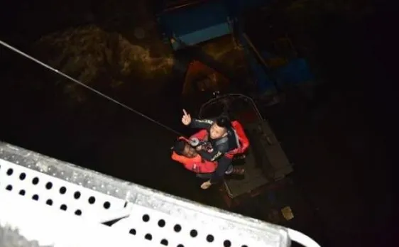 Indian Navy rescues 4 stranded tugboat crew members off Mumbai coast