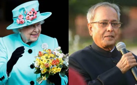 President Pranab Mukherjee greets Britain's Queen Elizabeth II on her birthday