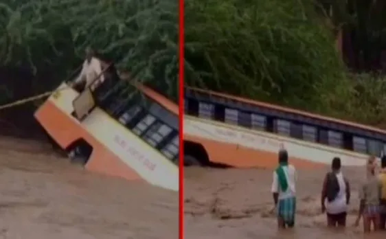 Bus falls into river in Karnataka's Gadag, locals rescue passengers with ropes