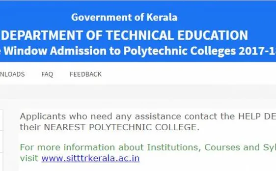 Kerala Polytechnic First Allotment 2017 to be published TODAY for diploma programmes at polyadmission.org