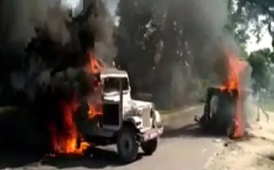 Siwan: Trader's murder triggers arson and violence, protesters set police vehicles on fires