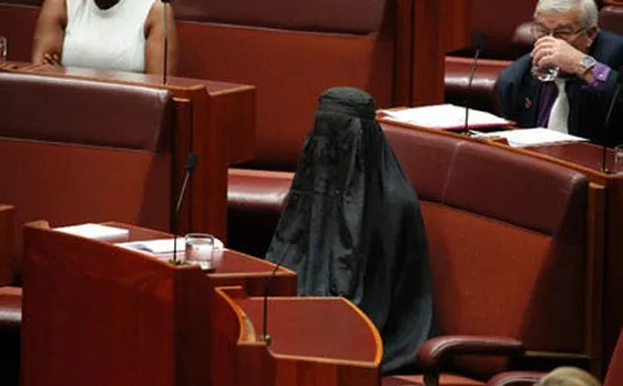 Australian senator wears burqa in Parliament to demand ban on covering garments