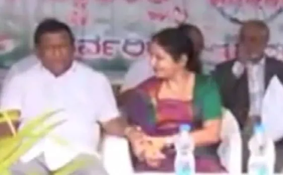 Karnataka congress leader TP Ramesh caught misbehaving with woman party worker
