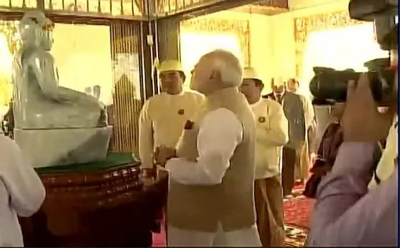 On three-day tour, Prime Minister Narendra Modi visits Shwedagon Pagoda in Myanmar