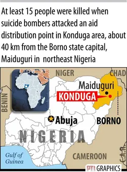Triple suicide attack in Nigeria's Borno, claims 15 lives and leaves 43 injured