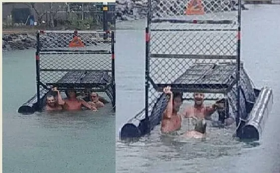 Group of men labeled 'Idiots of the century' for climbing into baited crocodile trap in Australia