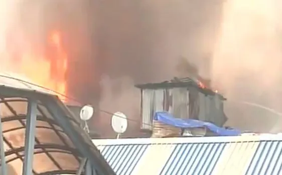 Mumbai: Massive fire breaks out at Behrampada slums area near Bandra railway station