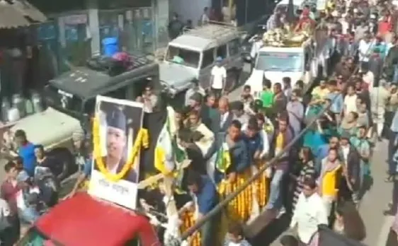 GJM supporters give Barun Bhujel, who died in police custody, tribute in Kalimpong