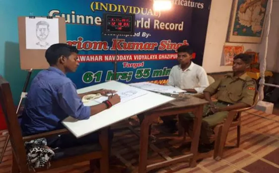 Varanasi: Class 12 student continuously working on sketch caricature, may break world record