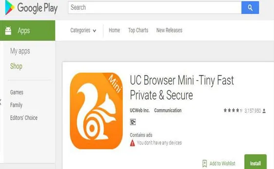 Alibaba's UC Browser removed from Google play store for sending user data to remote servers in China