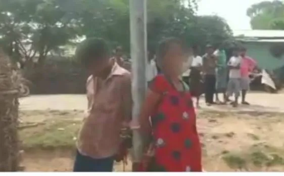 Odisha: Youth, married woman tied to an electric pole for alleged illegitimate relationship