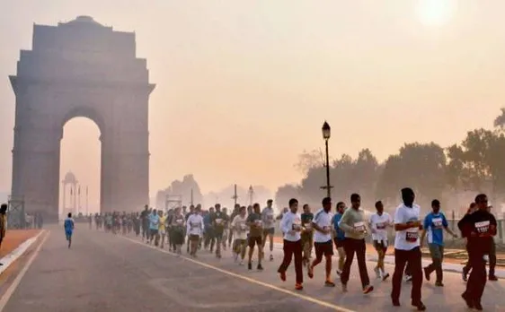 Delhi takes part in Half Marathon despite health warning from Indian Medical Association