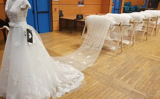 World's longest wedding dress train that could almost cover Mount Everest