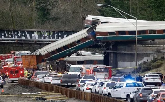 Amtrak train hurtles off overpass; at least 6 people killed
