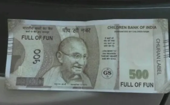 Children Bank of India currency notes dispensed by Kanpur ATM