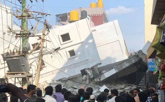 WATCH VIDEO |  Five-storeyed under-construction building collapses in Bengaluru, 3 labourers killed
