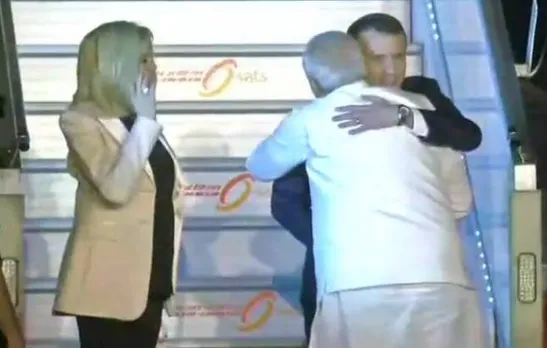 French President Emmanuel Macron arrives in India, gets PM Modi's welcome hug