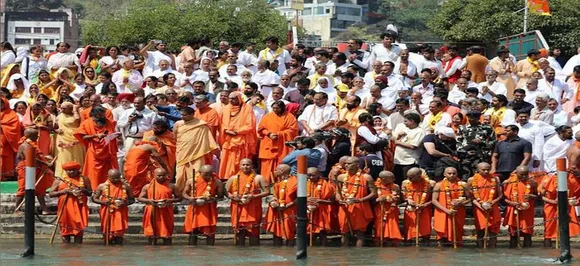 To make India spiritual superpower, Ramdev confers deeksha on 90 sanyasis