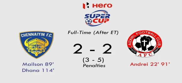 Aizawl FC stun ISL Champions Chennaiyin FC in Super Cup, win 5-3 in penalites