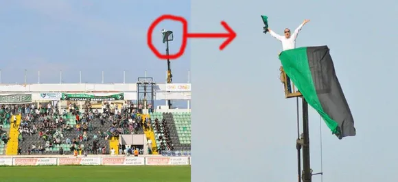 Turkish football fan hires crane to watch Denizlispor play after stadium ban