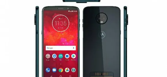 Moto Z3 Play render leak displays deep indigo shades, edge-mounted fingerprint scanner, Moto Mods support