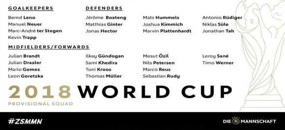 FIFA World Cup 2018: Germany announce 27-man squad; Gotze, Can, Mustafi dropped
