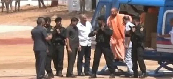 Yogi Adityanath's chopper forced to land on field in Kasganj, CM safe