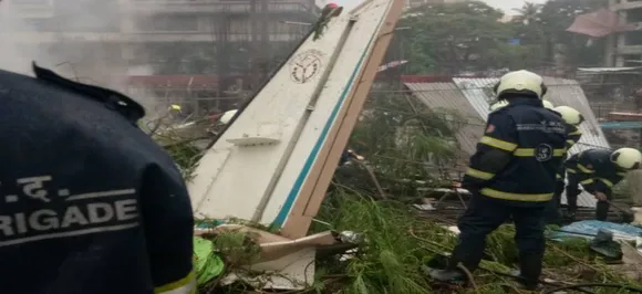 Chartered plane crashes in Mumbai's Ghatkopar, pedestrian among five killed