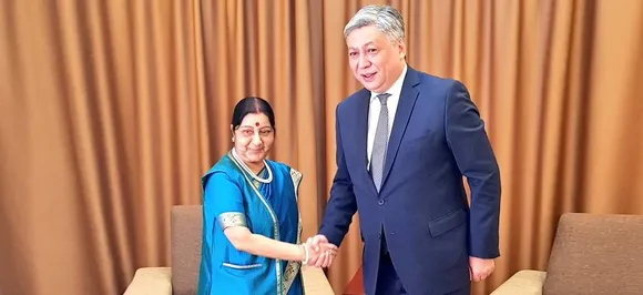 Sushma Swaraj meets Kyrgyzstan counterpart, discusses ways to boost ties
