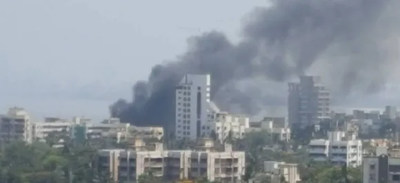 Massive fire engulfs residential building in Mumbai's Parel