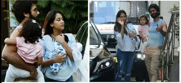 Shahid Kapoor, Mira and Misha take baby Zain home; See Pictures 