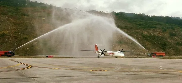 In a first, commercial SpiceJet flight landed in Sikkimâ€™s Pakyong airport