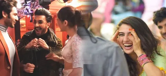 Ranveer Singh acts as a perfect wing-man for Kartik Aryan and Sara Ali Khan, Watch Video