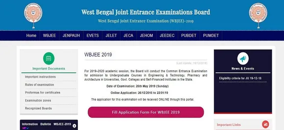 WBJEE 2019 online application begins at wbjeeb.nic.in, here are the steps