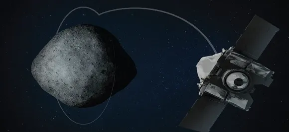 NASAâ€™s Osiris-Rex spacecraft orbits around asteroid Bennu