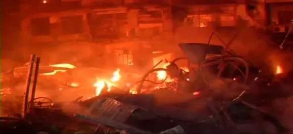Massive fire breaks out in four-storey building in Delhi's Kirti Nagar area, no casualty reported